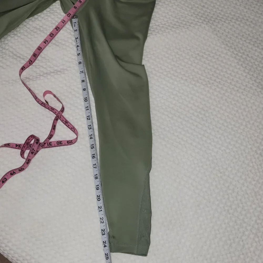 Nike One Training Dri Fit High Rise 7/8 Moss Green Leggings Medium AT1102-371